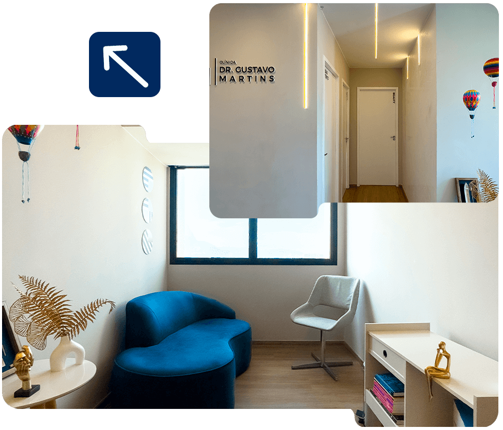 Recepção e interior da Clínica Gustavo Martins
